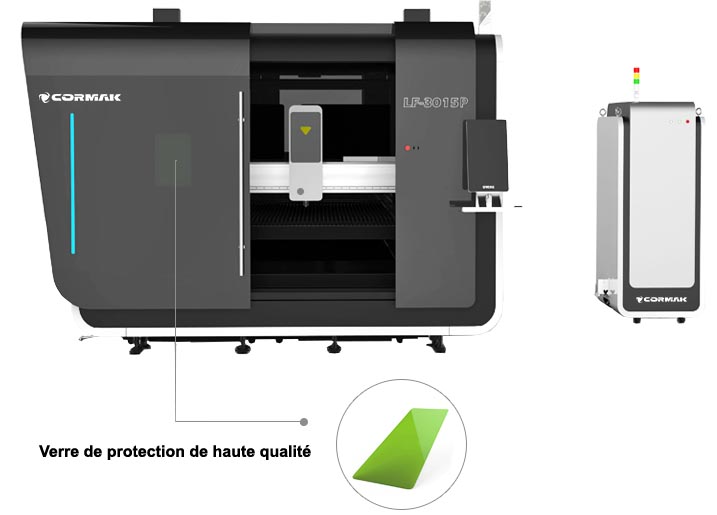 laser a fibre optique fiber 3015p cormak verre de protection de haute qualite