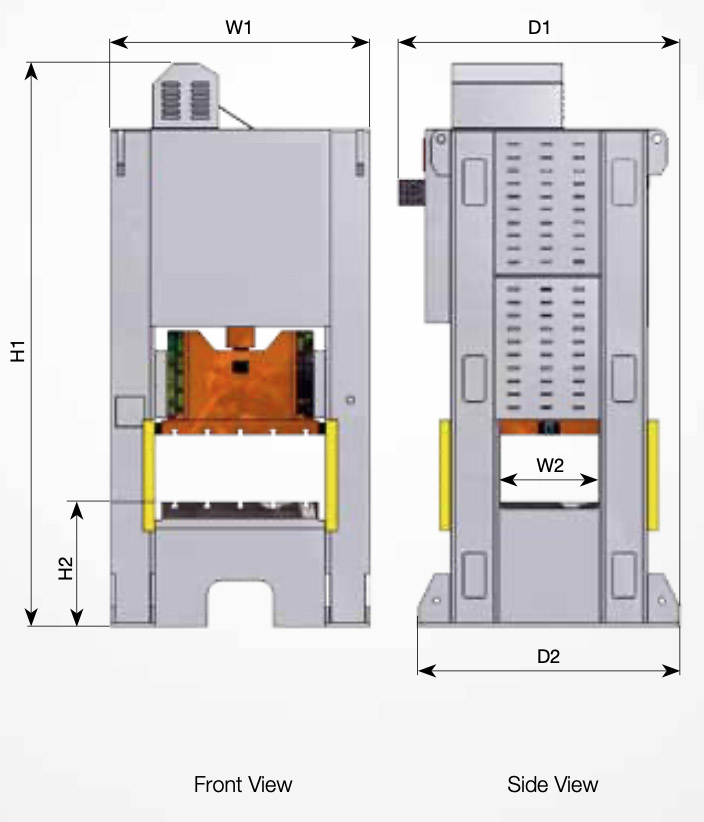 Presse mecanique excentrique a arcade PMF garnet Hidrogarne schema