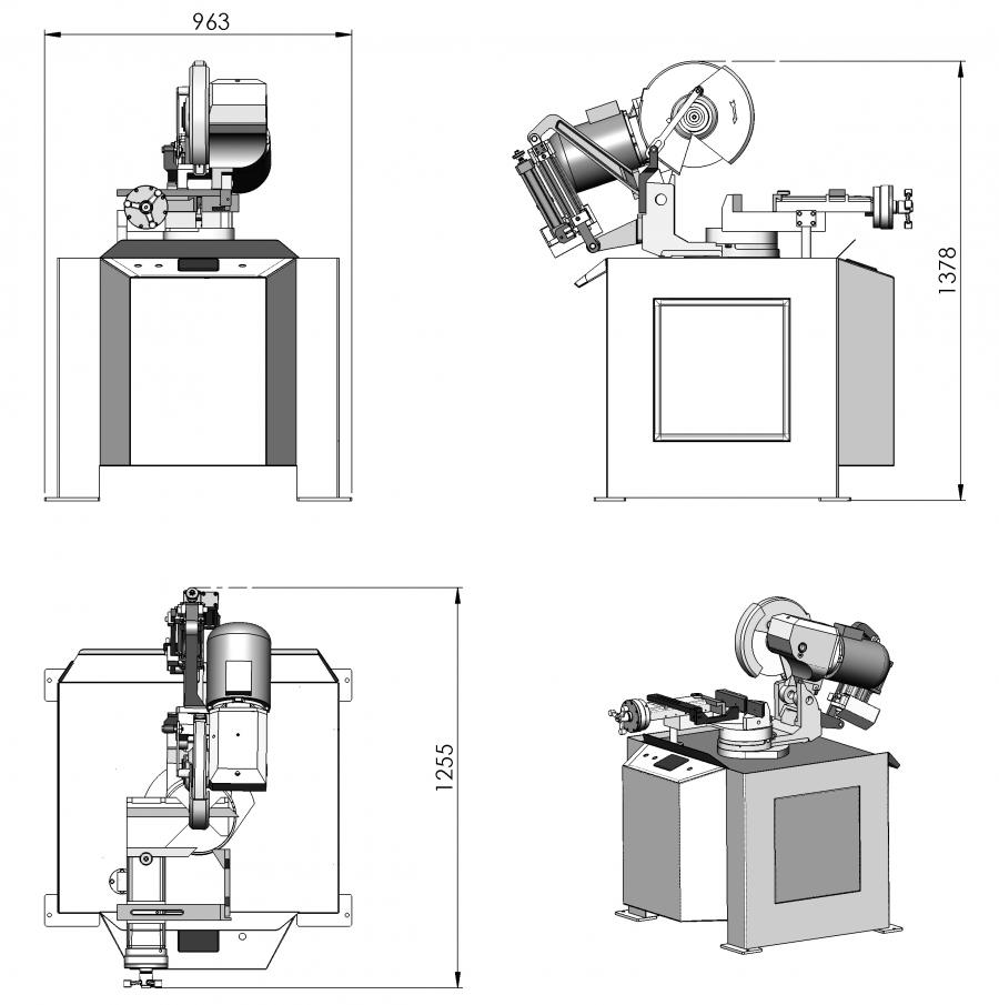 Tronçonneuse fraise scie semi automatique ILERI TEKNIK DT 315 DXS Plan