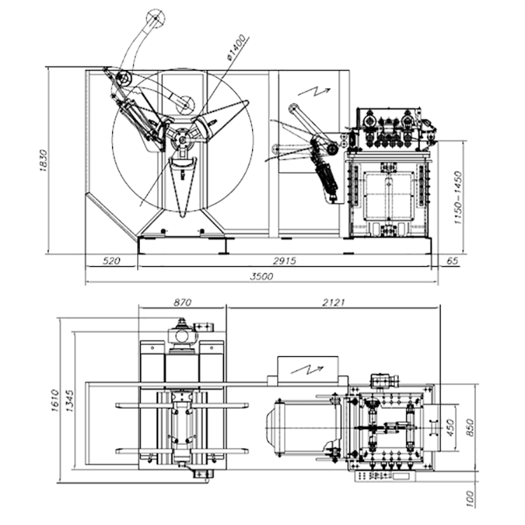 Plan schema Ligne complete d alimentation de presse lara