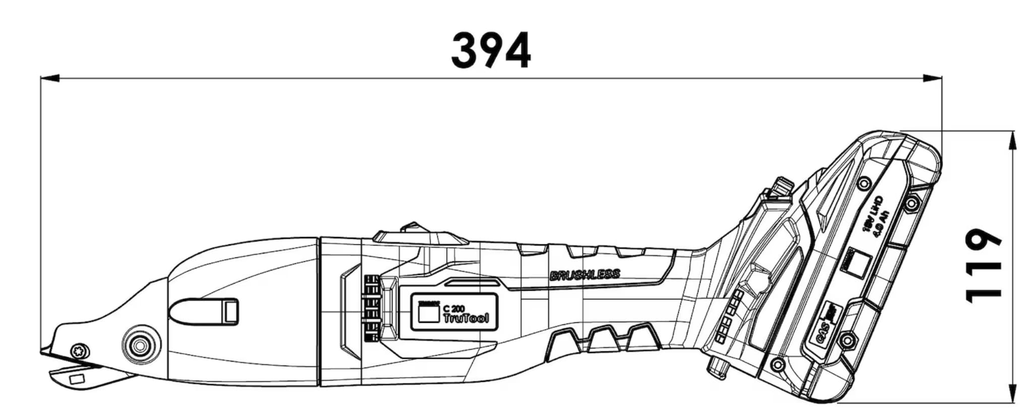 Cisaille universelle TruTool C 200 TRUMPF batterie LiHD 18 V