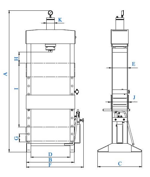 pro-dis - baileigh - hsp-33-f dimensions