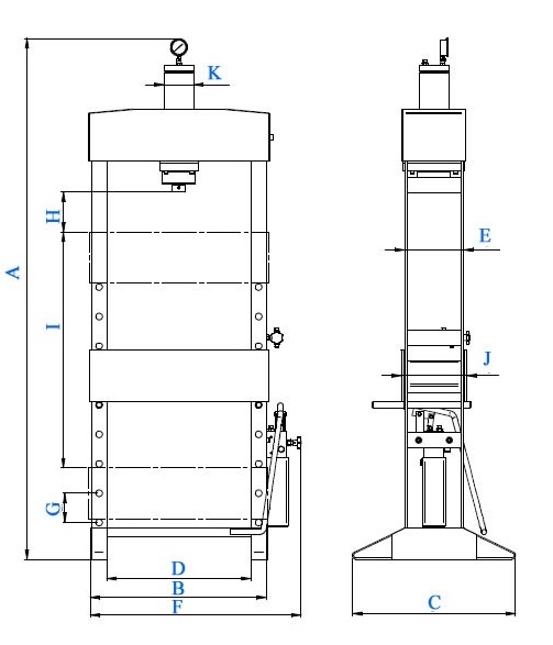 pro-dis - baileigh - hsp-55-f dimensions 2